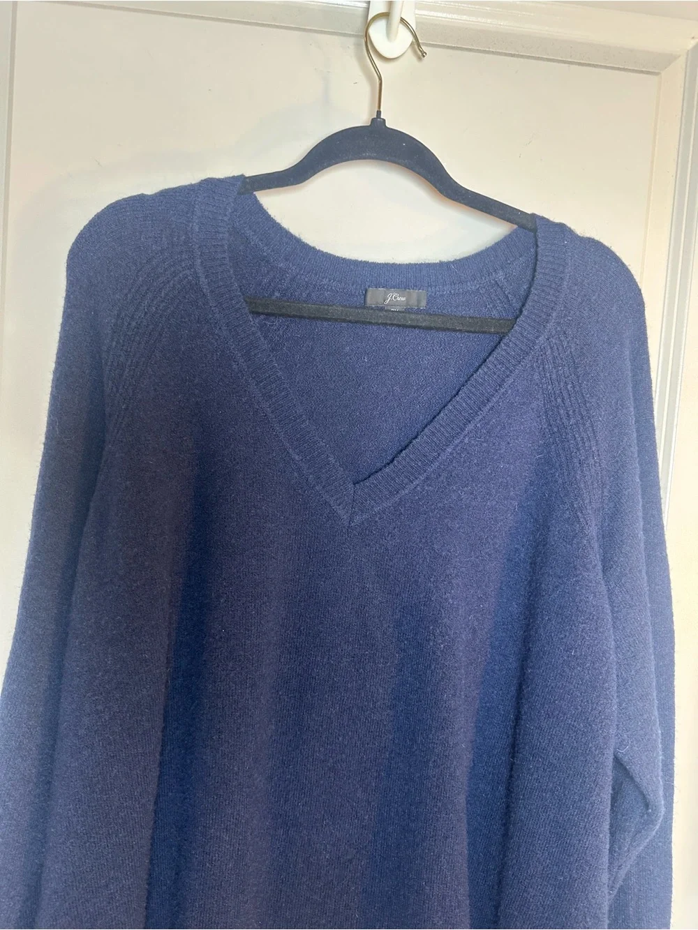 J. Crew Merino Wool Alpaca Blend Super Soft V- Neck Blue Sweater, Size 2X